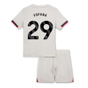 Billige Fotballdrakt Chelsea Wesley Fofana #29 Replika Bortedraktsett Barn 2025-26 Kortermet (med bukser)